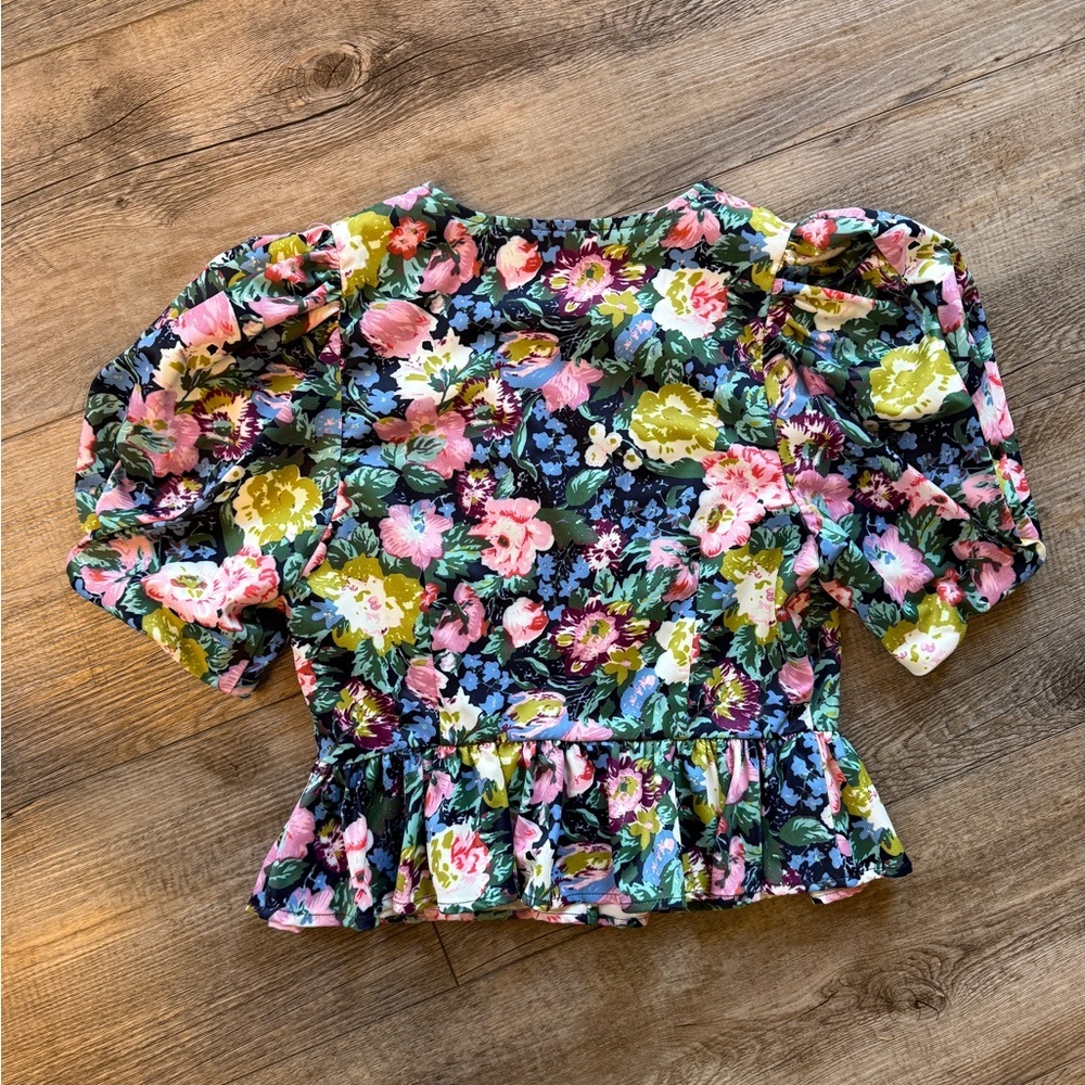 Endless Rose Multicolor Floral Peplum Blouse - Picture 5 of 6